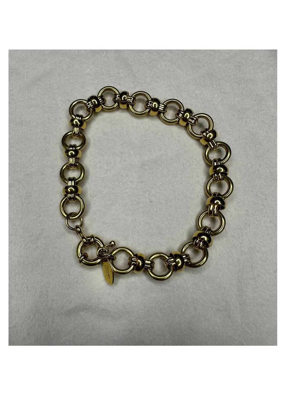 Vintage Francesca Visconti Italian Cable Chain Bracelet Gold Tone 7” Designer